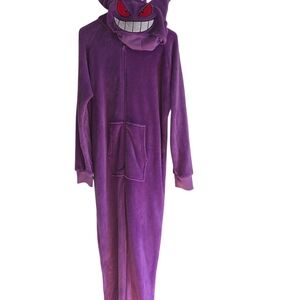 Oposuits Purple Gangar Hooded Onesie with Cartoon Face Size S/M